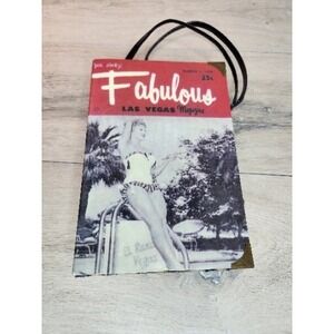 Women's Fabulous Las Vegas Magazine Hardcover Purse with Leopard Print Sides‎
